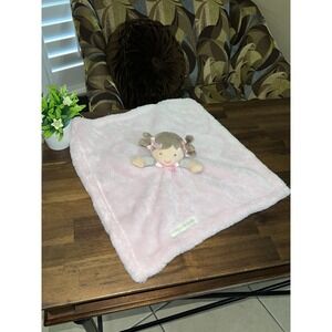 Blankets & Beyond Pink Plush Brown Hair Brown Eyes Baby Security Toy Lovey